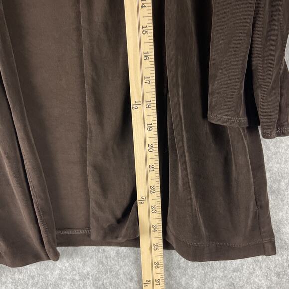 Chicos Travelers Cardigan Womens Large 2 Brown Slinky Knit Open Front Casual - Picture 6 of 11
